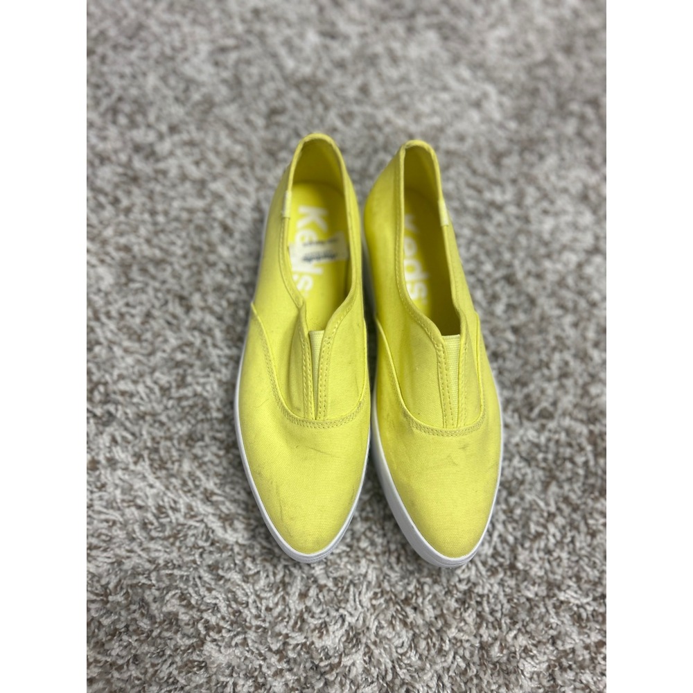 Keds Triple Kick Yellow Canvas Slip On Platform Sneakers WF63233 Womens 9.5